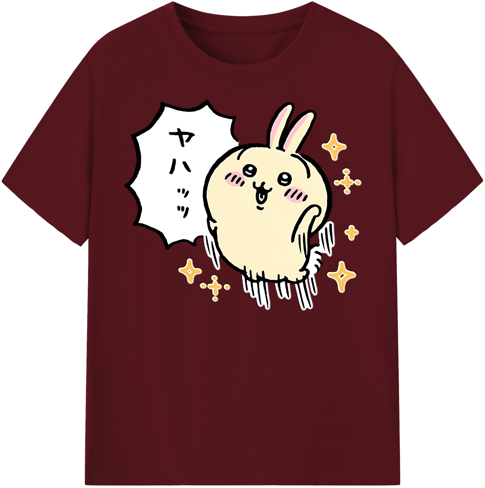 （画像用） ちいかわ うさぎ Chii-kawa usagi 綿100％半袖Tシャツ（フロントプリント）